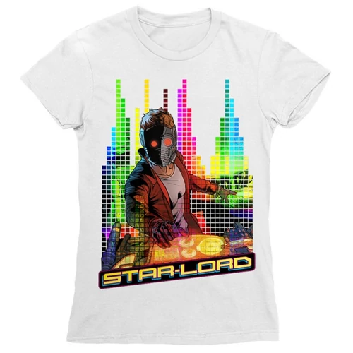 Fehér A galaxis őrzői női rövid ujjú póló - Star Lord Music