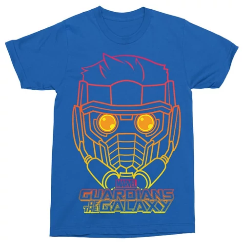 Királykék A galaxis őrzői férfi rövid ujjú póló - Star Lord Outline