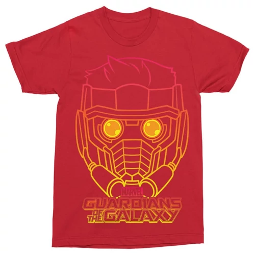 Piros A galaxis őrzői férfi rövid ujjú póló - Star Lord Outline