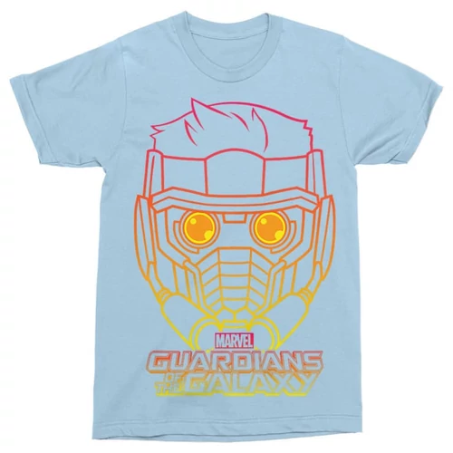 Világoskék A galaxis őrzői férfi rövid ujjú póló - Star Lord Outline