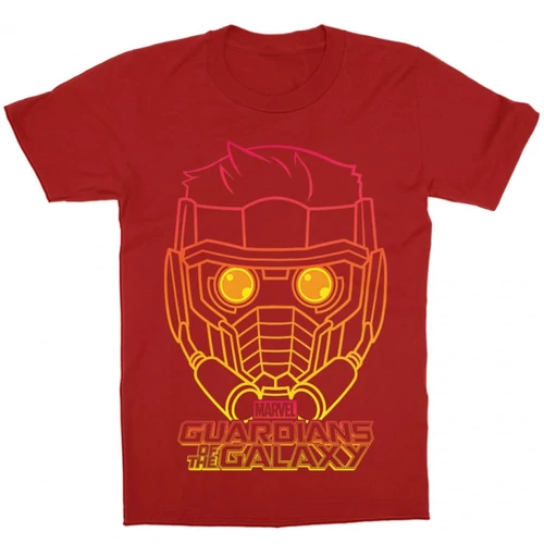 Piros A galaxis őrzői gyerek rövid ujjú póló - Star Lord Outline