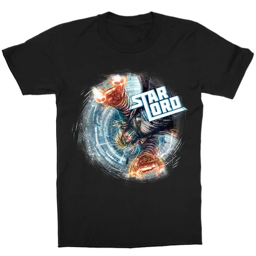 Fekete A galaxis őrzői gyerek rövid ujjú póló - Star Lord Swirl