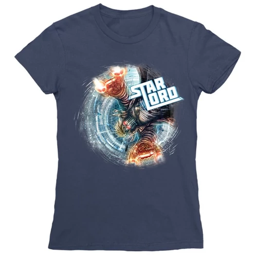 Sötétkék A galaxis őrzői női rövid ujjú póló - Star Lord Swirl