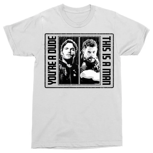 Fehér A galaxis őrzői férfi rövid ujjú póló - You’re a dude