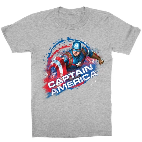 Sportszürke Marvel Amerika Kapitány gyerek rövid ujjú póló - Captain America Splash