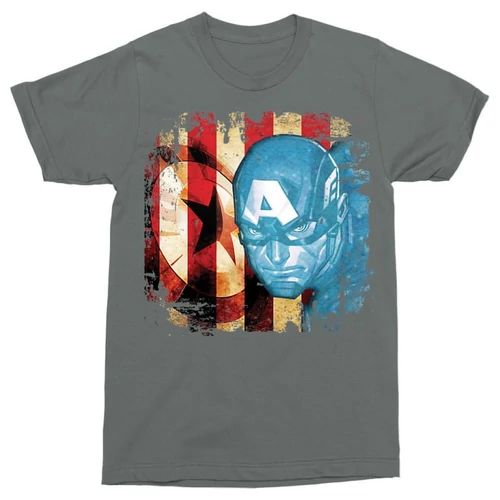 Sötétszürke Amerika Kapitány férfi rövid ujjú póló - Captain America grunge