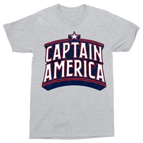 Sportszürke Amerika Kapitány férfi rövid ujjú póló - Retro Logo