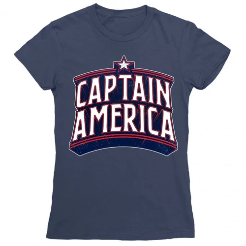 Sötétkék Amerika Kapitány női rövid ujjú póló - Retro Logo
