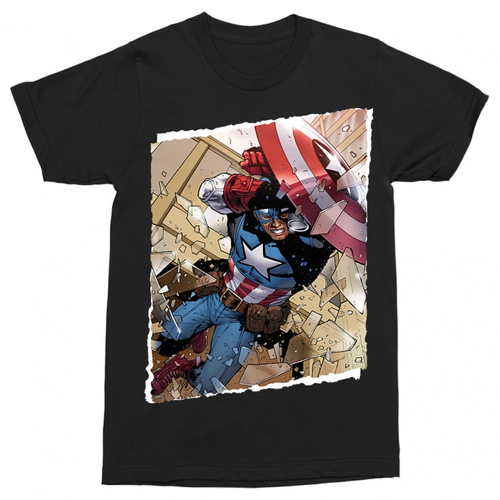 Fekete Marvel Amerika Kapitány férfi rövid ujjú póló - Ugrás