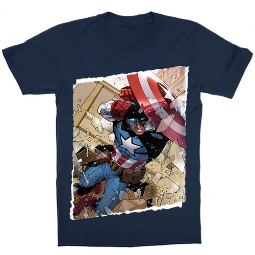 Sötétkék Marvel Amerika Kapitány gyerek rövid ujjú póló - Ugrás