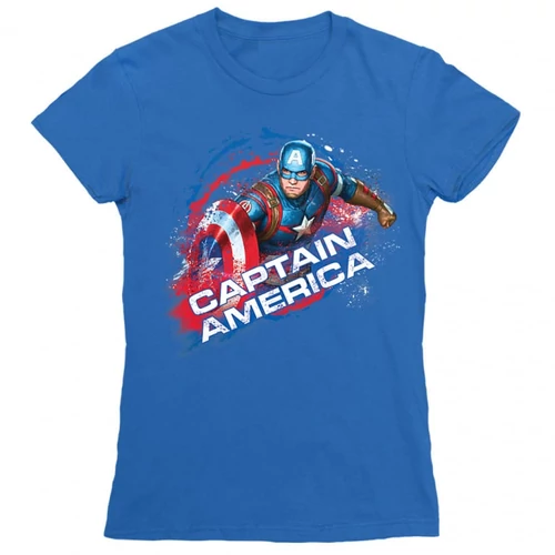 Királykék Amerika Kapitány női rövid ujjú póló - Captain America Splash