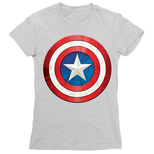 Sportszürke Amerika Kapitány női rövid ujjú póló - A pajzs