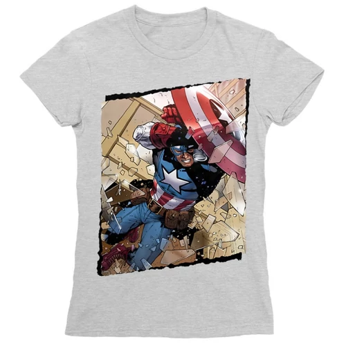 Sportszürke Marvel Amerika Kapitány női rövid ujjú póló - Ugrás