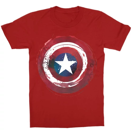 Piros Marvel Amerika Kapitány gyerek rövid ujjú póló - Painted shield