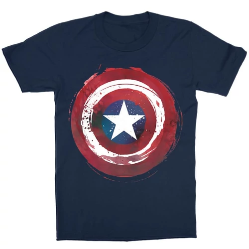 Sötétkék Marvel Amerika Kapitány gyerek rövid ujjú póló - Painted shield