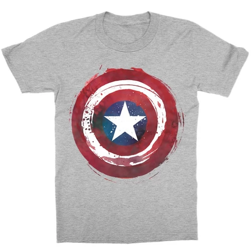 Sportszürke Marvel Amerika Kapitány gyerek rövid ujjú póló - Painted shield