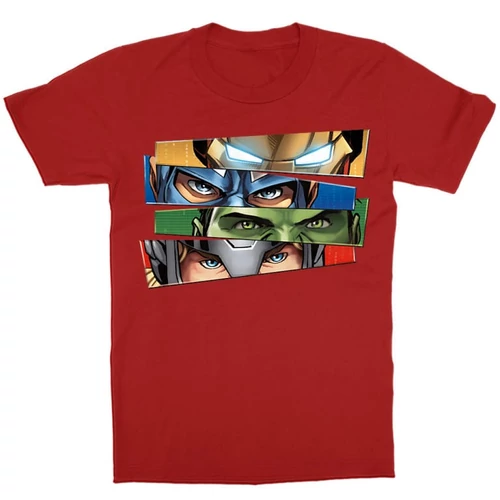Piros Bosszúállók - gyerek rövid ujjú póló - Avengers Eyes