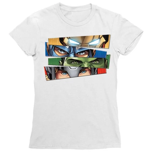 Fehér Bosszúállók - női rövid ujjú póló - Avengers Eyes