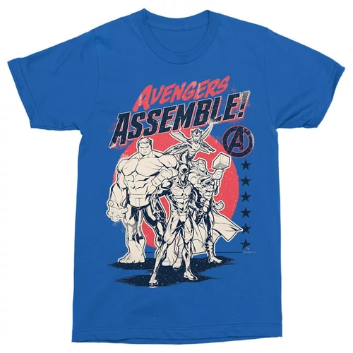 Királykék Bosszúállók férfi rövid ujjú póló - Avengers Assemble
