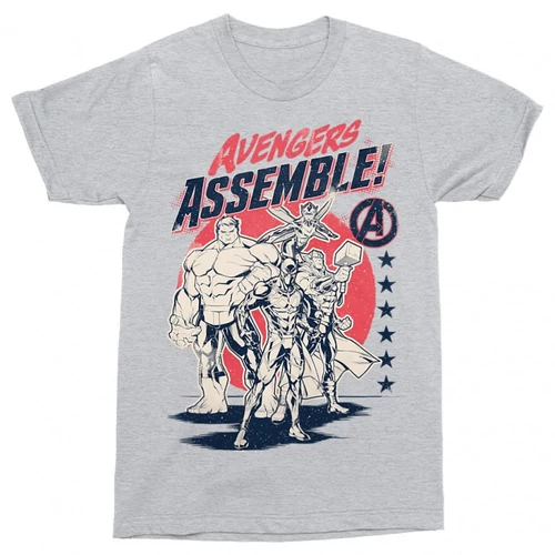 Sportszürke Bosszúállók férfi rövid ujjú póló - Avengers Assemble