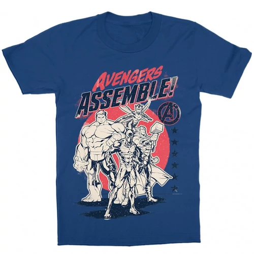 Királykék Bosszúállók gyerek rövid ujjú póló - Avengers Assemble