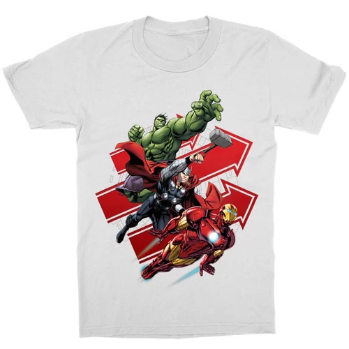 Fehér Bosszúállók gyerek rövid ujjú póló - Avengers Trio