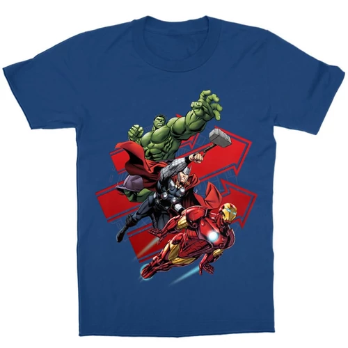 Királykék Bosszúállók gyerek rövid ujjú póló - Avengers Trio