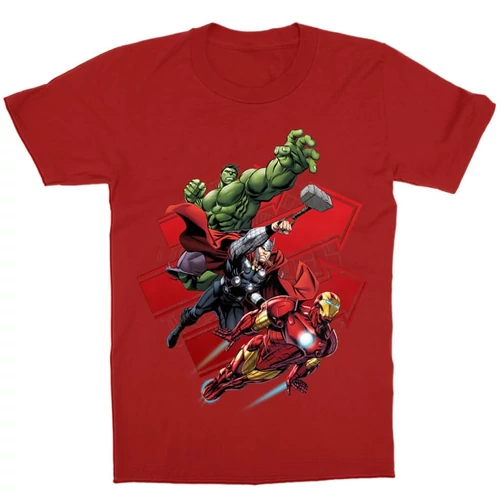 Piros Bosszúállók gyerek rövid ujjú póló - Avengers Trio