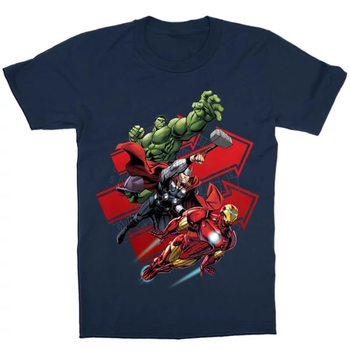 Sötétkék Bosszúállók gyerek rövid ujjú póló - Avengers Trio