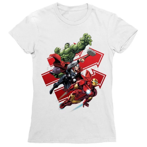 Fehér Bosszúállók női rövid ujjú póló - Avengers Trio