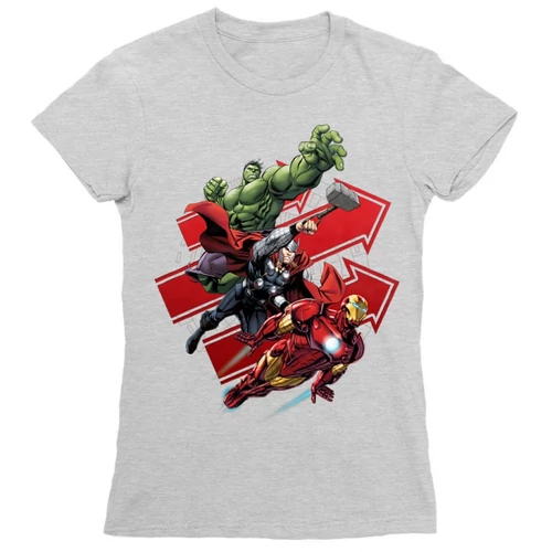 Sportszürke Bosszúállók női rövid ujjú póló - Avengers Trio