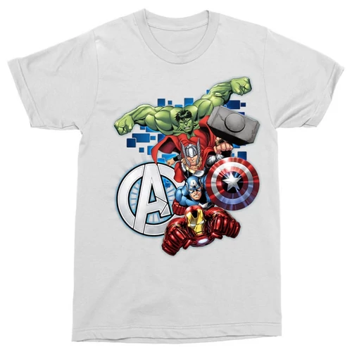 Fehér Bosszúállók férfi rövid ujjú póló - Avengers Team 