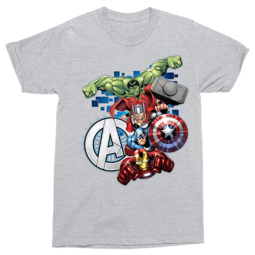 Sportszürke Bosszúállók férfi rövid ujjú póló - Avengers Team 