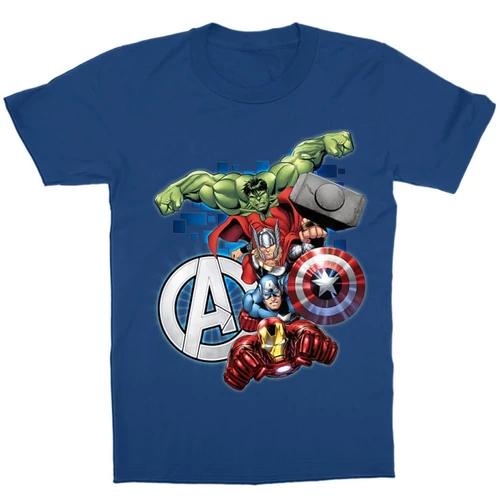 Királykék Bosszúállók gyerek rövid ujjú póló - Avengers Team 
