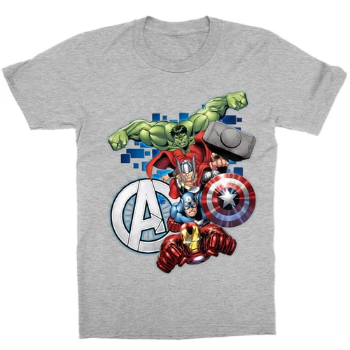 Sportszürke Bosszúállók gyerek rövid ujjú póló - Avengers Team 