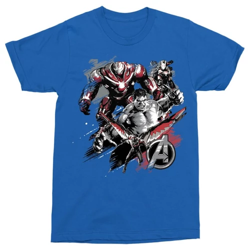 Királykék Bosszúállók férfi rövid ujjú póló - Avengers Team Grunge