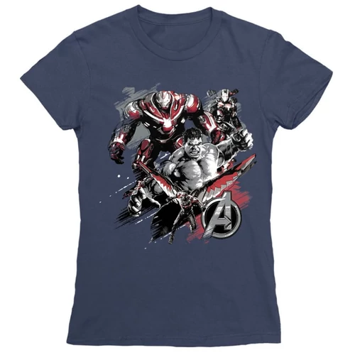 Sötétkék Bosszúállók női rövid ujjú póló - Avengers Team Grunge