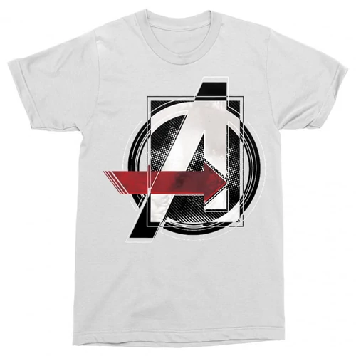 Fehér Marvel Bosszúállók férfi rövid ujjú póló - Avengers Grunge Logo