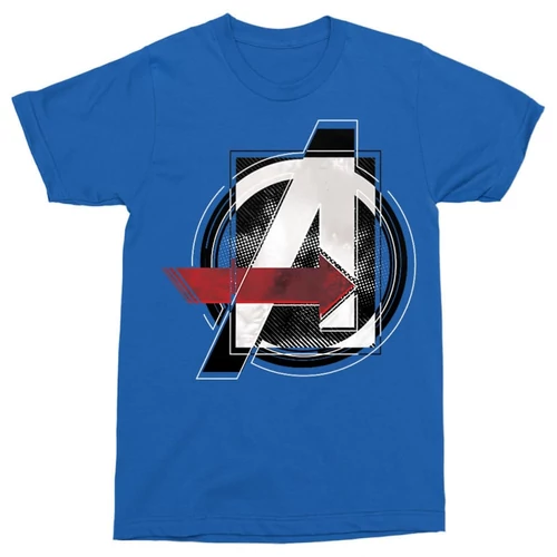 Királykék Marvel Bosszúállók férfi rövid ujjú póló - Avengers Grunge Logo