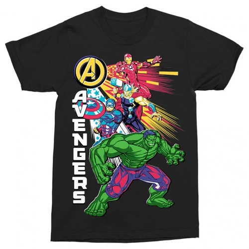 Fekete Bosszúállók - Avengers fréfi rövid ujjú póló - Avengers Group