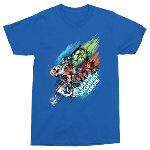 Királykék Marvel Bosszúállók férfi rövid ujjú póló - Earth's Mightiest Heroes