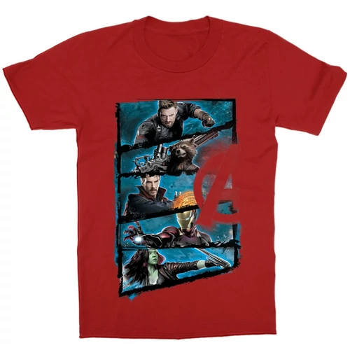Piros Marvel Bosszúállók - Avengers gyerek rövid ujjú póló - Infinity War Frame