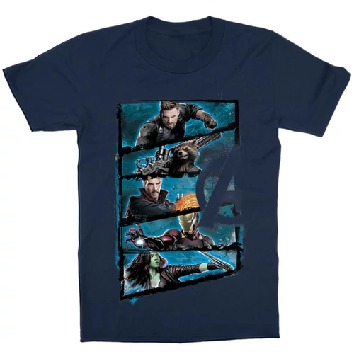 Sötétkék Marvel Bosszúállók - Avengers gyerek rövid ujjú póló - Infinity War Frame
