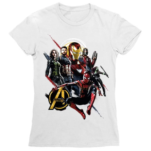 Fehér Bosszúállók női rövid ujjú póló - Infinity War 