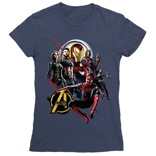 Sötétkék Bosszúállók női rövid ujjú póló - Infinity War 