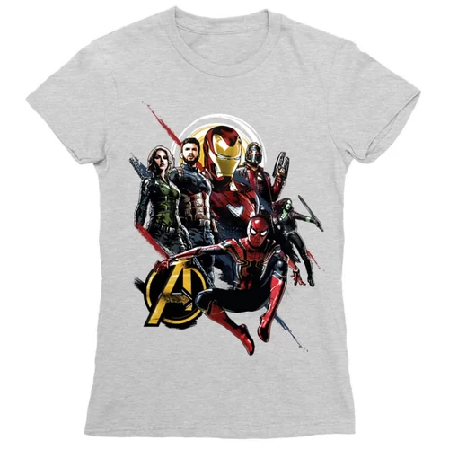 Sportszürke Bosszúállók női rövid ujjú póló - Infinity War 