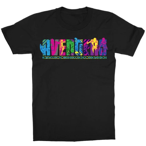 Fekete Bosszúállók - Avengers gyerek rövid ujjú póló - Neon Text