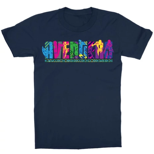 Sötétkék Bosszúállók - Avengers gyerek rövid ujjú póló - Neon Text
