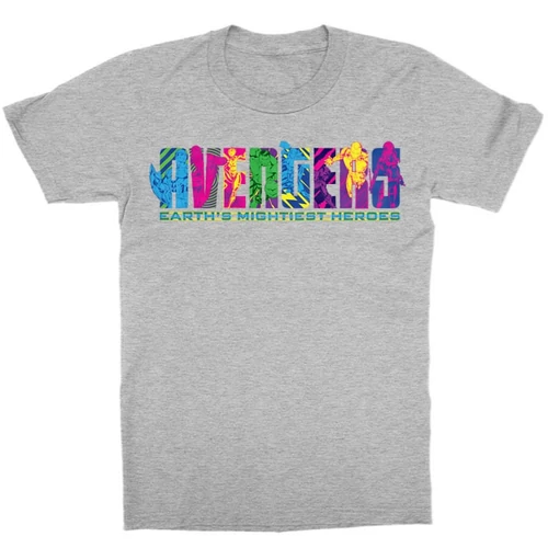 Sportszürke Bosszúállók - Avengers gyerek rövid ujjú póló - Neon Text
