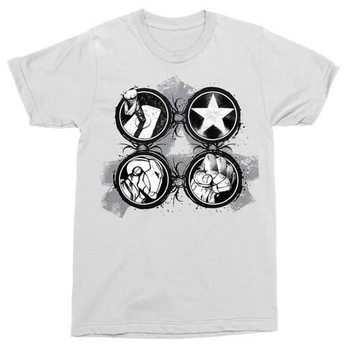 Fehér Bosszúállók - Avengers - Férfi rövid ujjú póló - Splatter Logo